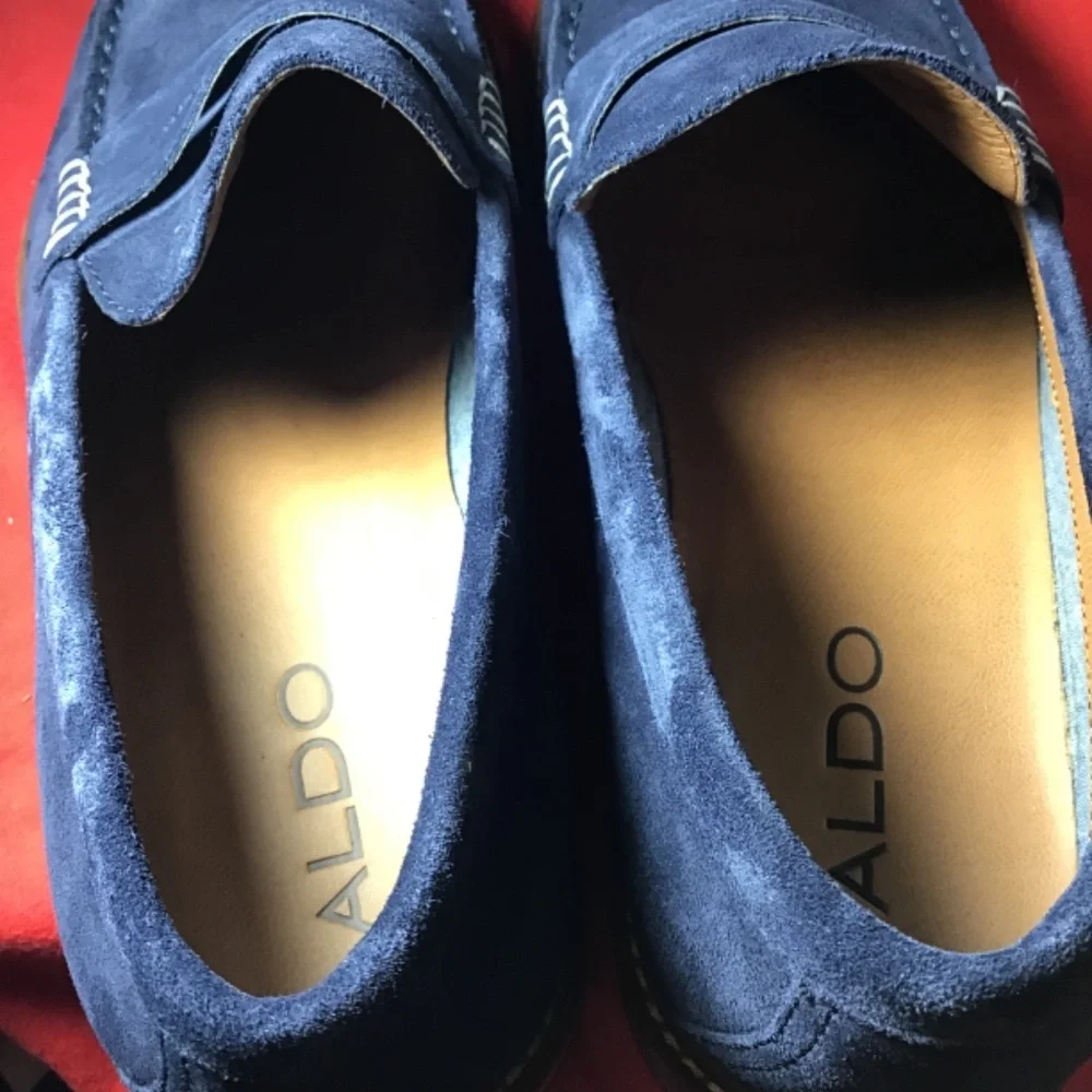 😎ALDO, new cond, size 9.5, blue suede loafers, see photos, no box 🔥 - Picture 6 of 7